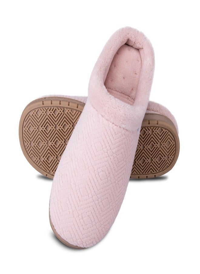 isotoner Women's Indoor/Outdoor Slip-on Diamond Microterry Gemma Clog Slippers with Memory Foam Comfort, Evening Sand, 7.5-8 - Image 3